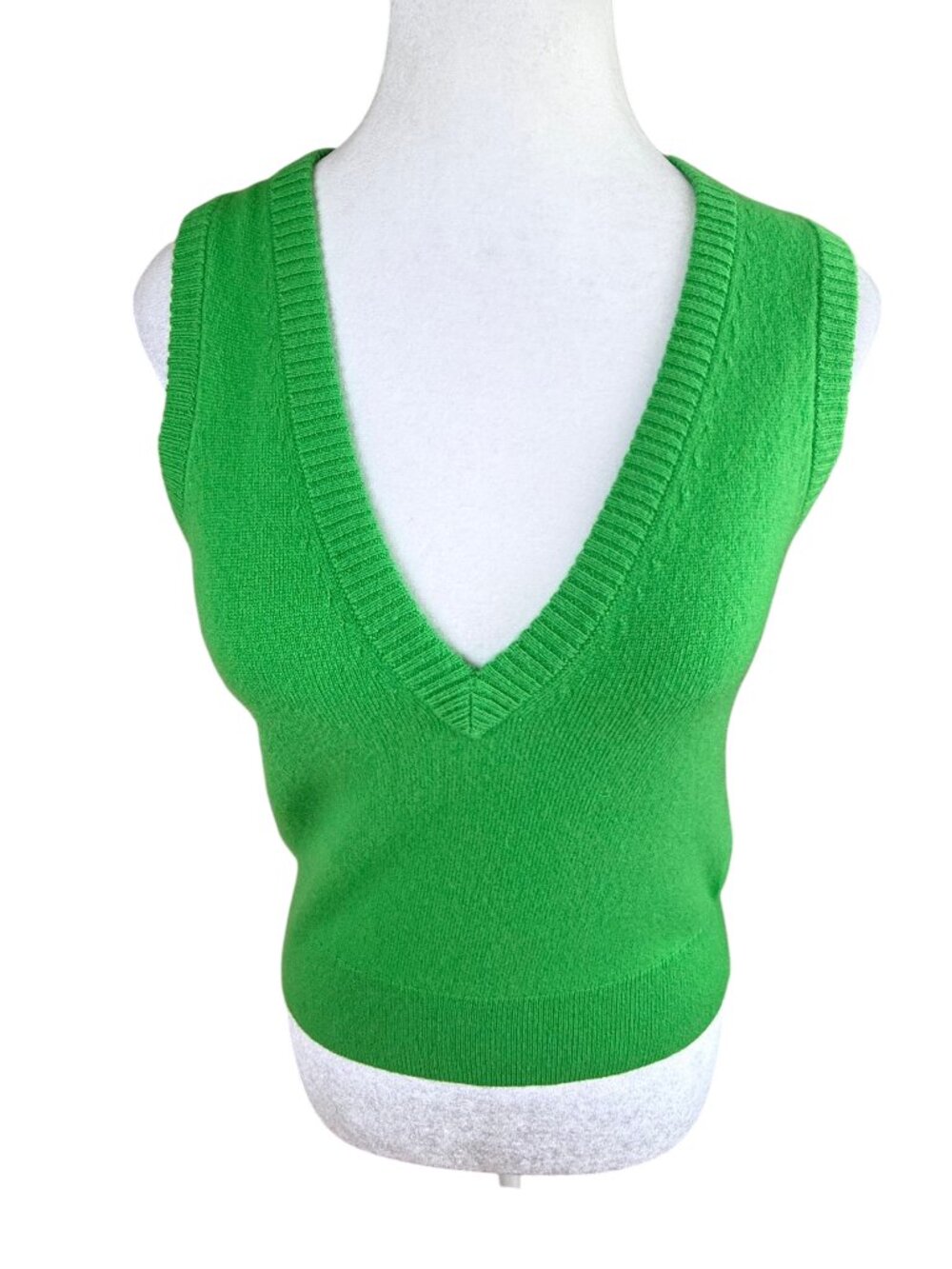 J. Crew Cashmere Sweater Vest Bright Green 2023 V-Neck (XS)